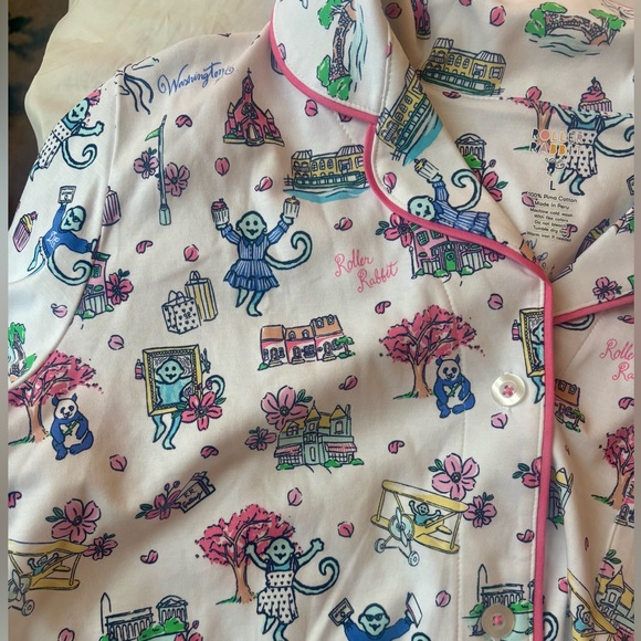 Limited Edition Roller Rabbit Georgetown Monkey Collection Short-Sleeve PJs - Picture 3 of 5
